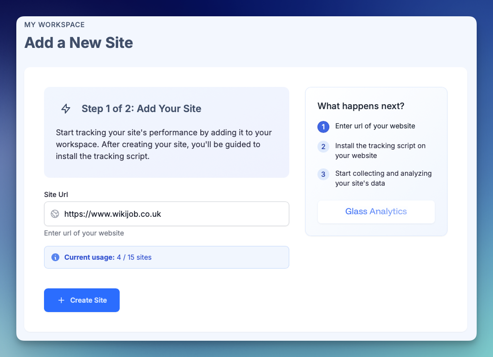 Create a New Site